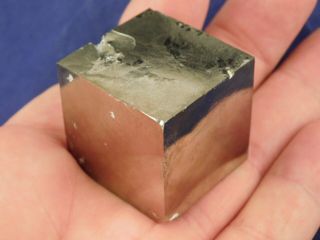A Larger And 100 Natural Pyrite Crystal Cube From Spain 144gr E