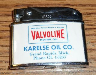 Vintage Valvoline Karelse Oil Co.  Flat Advertising Lighter/rare
