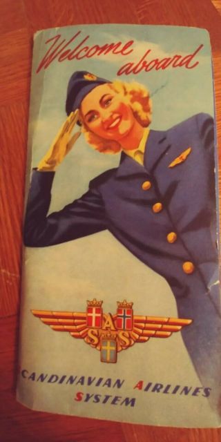 Vintage Scandinavian Airlines Welcome Packet