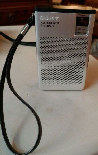 Vtg Sony Tr - 3230 Am Receiver Portable Pocket Radio - Great