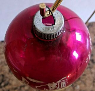 VTG Shiny Brite Christmas Ornament Little Red Riding Hood Red W/Stencil 2 3/4 