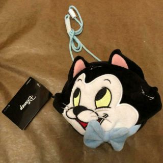 Disney Pinocchio Figaro Face Neck Purse Coin Case Shoulder Pouch Bag