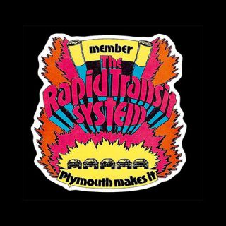 Plymouth Rapid Transit System Drag Race Hot Rat Rod Decal Vintage Look Sticker