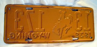 RARE Vintage 1939 Wyoming License Plate 7 Days Only 6