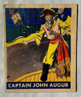 Vintage 1948 Leaf Pirate Card 124 - Capt.  John Augur In