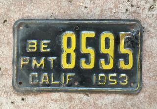 1953 California Motorcycle License Plate