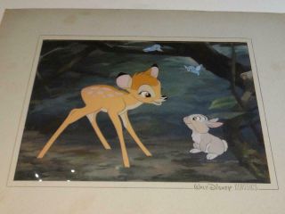 Vintage Walt Disney Classics Animation Cel Celluloid Bambi & Thumper