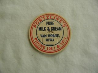 Van Horne Iowa Farm Dairy Milk Bottle Cap Low 106