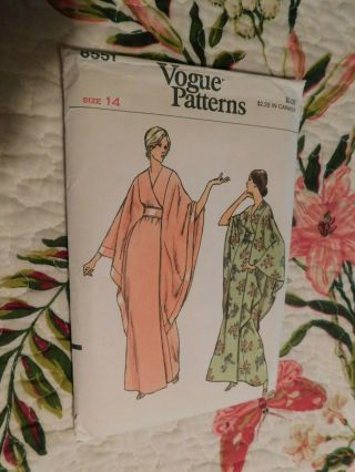 Vogue Pattern 8551 Caftan Robe Dress 14 Uncut Factory Folded
