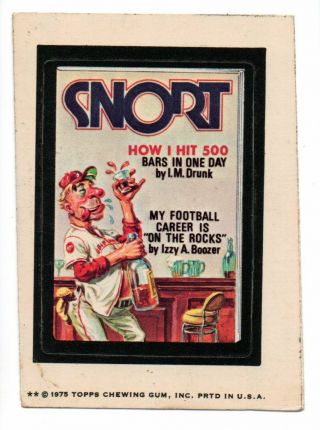 1975 Wacky Packages Series 14 Snort White Back
