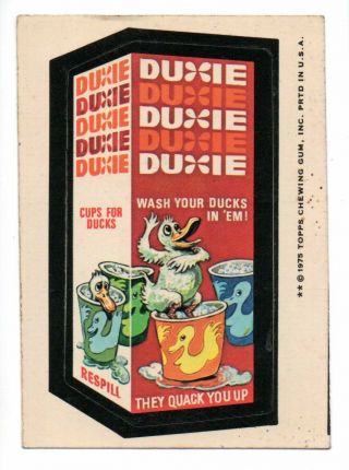1975 Wacky Packages Series 14 Duxie White Back