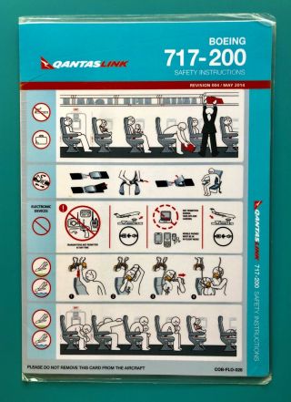 Qantas Airways Safety Card - - 717 - 200