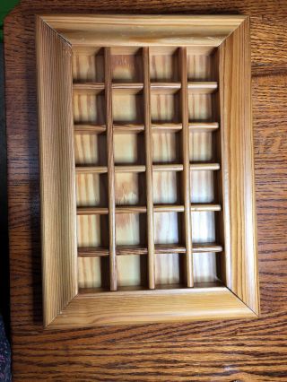 Wooden Thimble Display Case 9 X 13 Holds 24 Thimbles