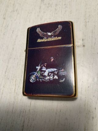 1993 Rare Harley Davidson Brass Zippo Lighter