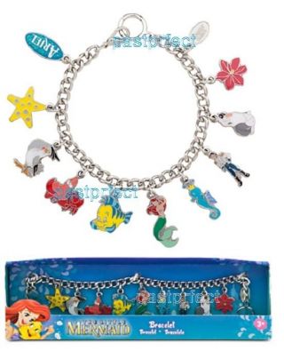 Disney Store Ariel Little Mermaid 10 Charm Bracelet Flounder Eric Nib 30 Yr 2019