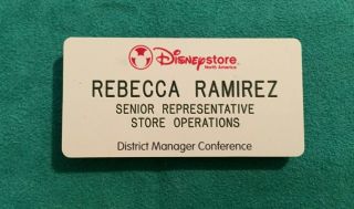 Disney Store Cast Member Name Tag Badge Rebecca Ramirez Senior Rep Magnet