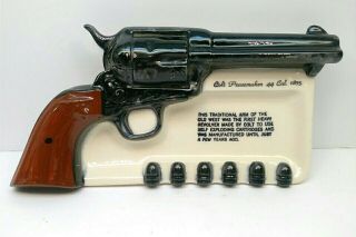 Vintage Colt Peacemaker.  44 Cal.  Pistol 1873 Ceramic Ashtray Old West Firearm