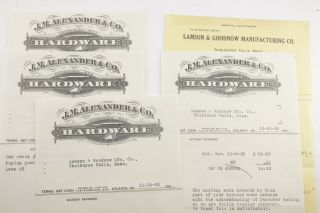 1935 Lamson Goodnow J M Alexander Hardware Atlanta Ga Statements Ephemera P759f