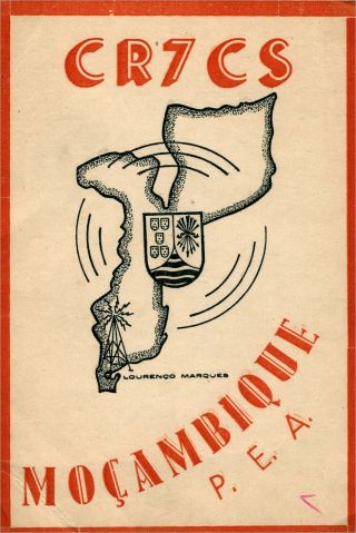 Cr7cs Manuel S.  Almeida Marques,  Mocambique 1951 Vintage Ham Radio Qsl Card