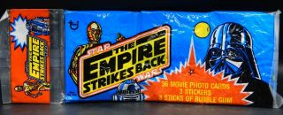 1980 Vintage Star Wars Empire Strikes Back 3 Wax Pack Trading Card Retail Set