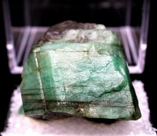 Minerals : Emerald Crystal With Some Black Mica Shist From Brazil