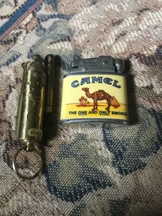 2 Camel Cigarette Lighters Gold And Silver Finish