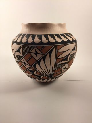 Pueblo Pottery Piece By Jonathan Sanchez (acoma,  Nm) Signed.