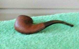 Vintage Estate Smoking Pipe With Leather Bowl Initials In Triangle