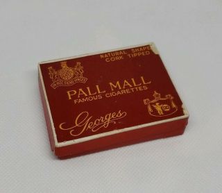 Vintage Advertising Pall Mall Famous Cigarette Box Cork Tipped Georges A