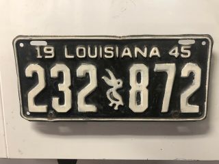 1945 Vintage Louisiana Pelican License Plate