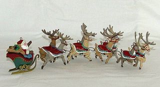 Vintage Christmas Mini Reindeer Santa Figurines Ornaments