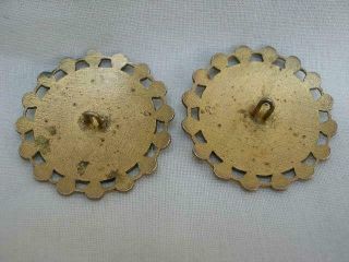 Two large Antique Enamel & Gilt Metal Buttons 4