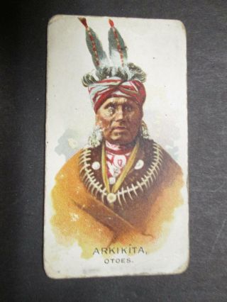 A Rare Allen & Ginter Cigarette Card.  American Indian Chiefs.  Arkikita.  Otoes.