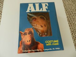 Vintage 1987 Alf Costume With Mask With Box By Collegeville