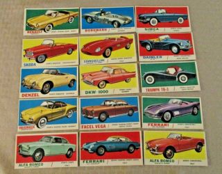 1961 Topps Sports Cars Cards - 47 Cards