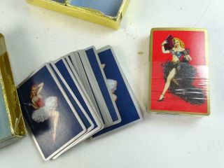 Vintage Playing Card Pin - Up Set Risque Girl Woman Congress Cel - U - Tone 1940s Old 2