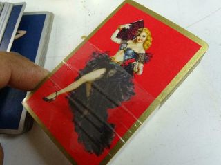Vintage Playing Card Pin - Up Set Risque Girl Woman Congress Cel - U - Tone 1940s Old 3