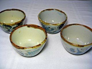 Set Of 4 Ken Edwards Ke Small Bowls Bluebird Butterfly Floral Glazed Ceramic