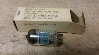 Us Navy Sylvania 6u8a - Old Vintage Ham Radio Tube Receiver Audio Amp
