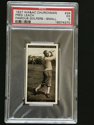 1927 Churchman Famous Golfers - Small: Fred Leach 29 Psa Grade 5