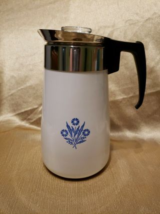 Vintage Corning Ware Blue Cornflower Stove Top Coffee Pot