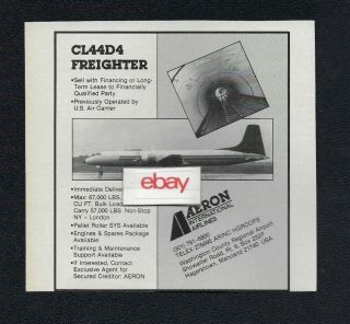 Aeron International Airlines Canadair Cl44 D4 Swing Tail Freighter Ad