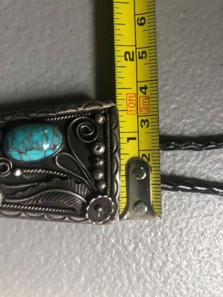 Vintage Begay Turquoise and Sterling Silver Bolo 4