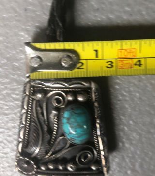 Vintage Begay Turquoise and Sterling Silver Bolo 5