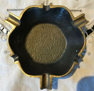Vintage Bronze Brass Teal Green Ash Tray Ashtray “SABRA” Made in Israel 5