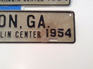 (2) 1954 GORDON Georgia City License Plate,  No.  455 & 456 The Kaolin Center 2