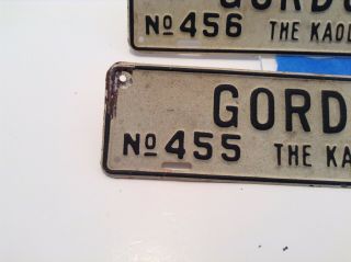 (2) 1954 GORDON Georgia City License Plate,  No.  455 & 456 The Kaolin Center 3