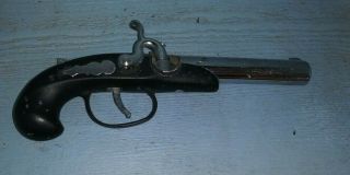 Set Of 2 Vintage Flintlock Table Lighter Derringer Pistol Gun Black Silver Tone