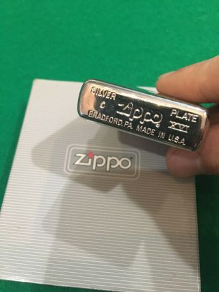 Zippo Silver Plate XVI FGR Bradford PA Made In USA 3