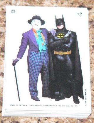 . 1989 Topps Batman Movie Series 2 - 22 Sticker Set 23 - 44.  Stickers Only.